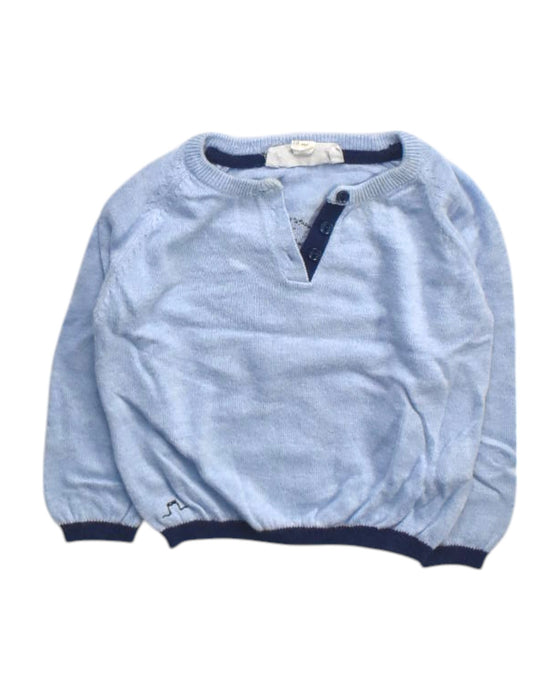 A Blue Long Sleeve Tops from Chateau de Sable in size 18-24M for boy. (Front View)
