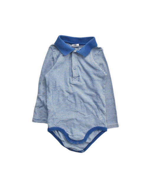A Blue Long Sleeve Bodysuits from Petit Bateau in size 18-24M for boy. (Front View)