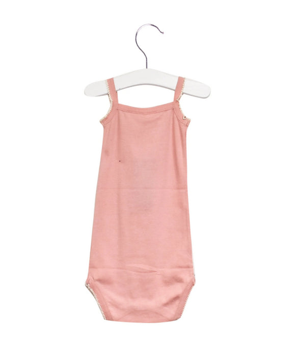 A Pink Sleeveless Bodysuits from Nature Baby in size 6-12M for girl. (Back View)