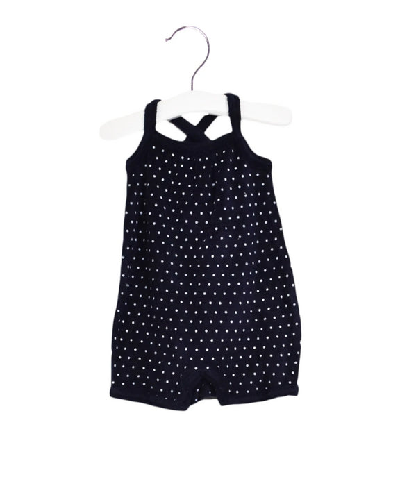 A Navy Sleeveless Rompers from Nature Baby in size 3-6M for girl. (Front View)