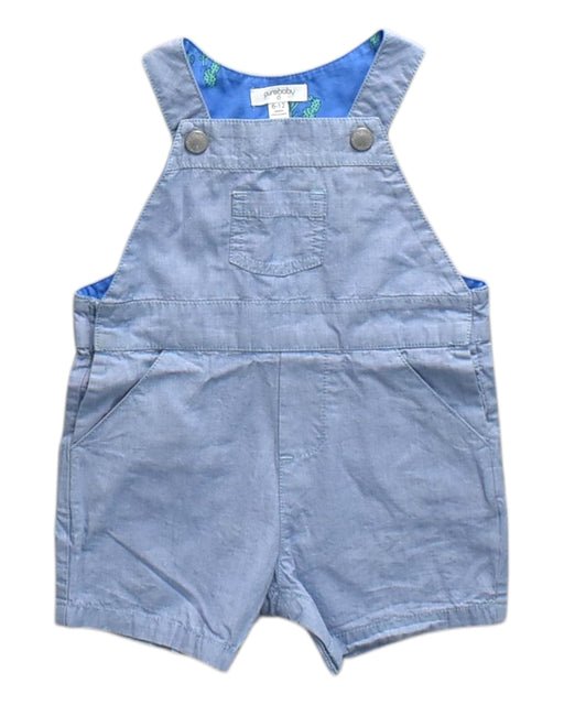 A Blue Overall Shorts from Purebaby in size 6-12M for neutral. (Front View)