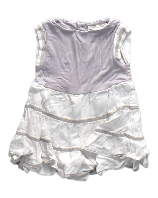 A White Sleeveless Rompers from Chateau de Sable in size 3-6M for neutral. (Front View)