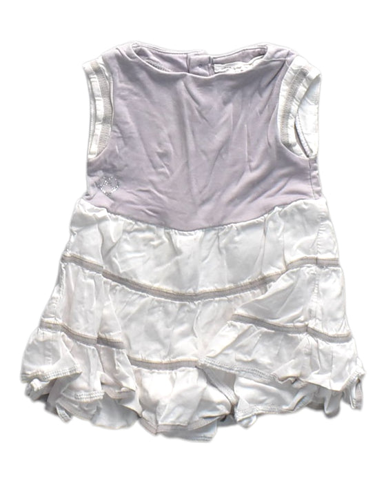 A White Sleeveless Rompers from Chateau de Sable in size 3-6M for neutral. (Front View)