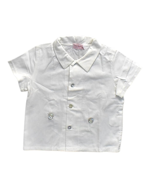 A White Short Sleeve Shirts from La Coqueta in size 12-18M for boy. (Front View)