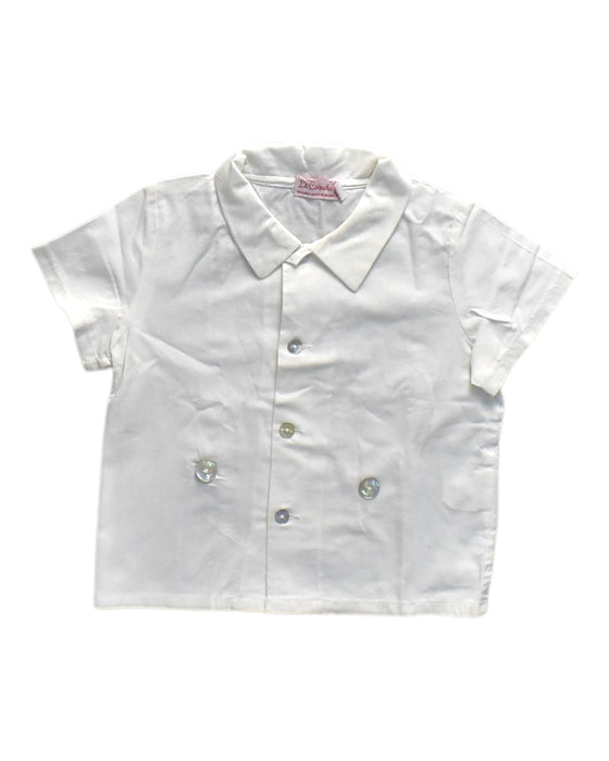 A White Short Sleeve Shirts from La Coqueta in size 12-18M for boy. (Front View)