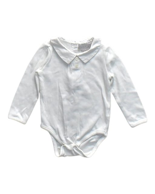 A White Long Sleeve Bodysuits from John Lewis in size 6-12M for neutral. (Front View)