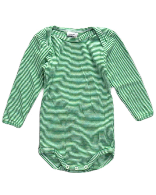 A Green Long Sleeve Bodysuits from Petit Bateau in size 6-12M for neutral. (Front View)