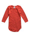 A Red Long Sleeve Bodysuits from Petit Bateau in size 6-12M for neutral. (Front View)