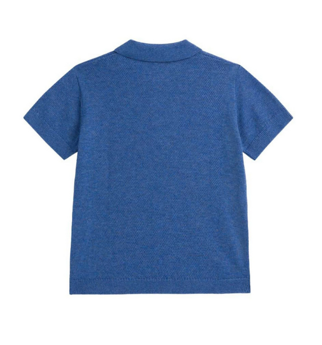 A Blue Short Sleeve Polos from Bonpoint in size 10Y for boy. (Back View)
