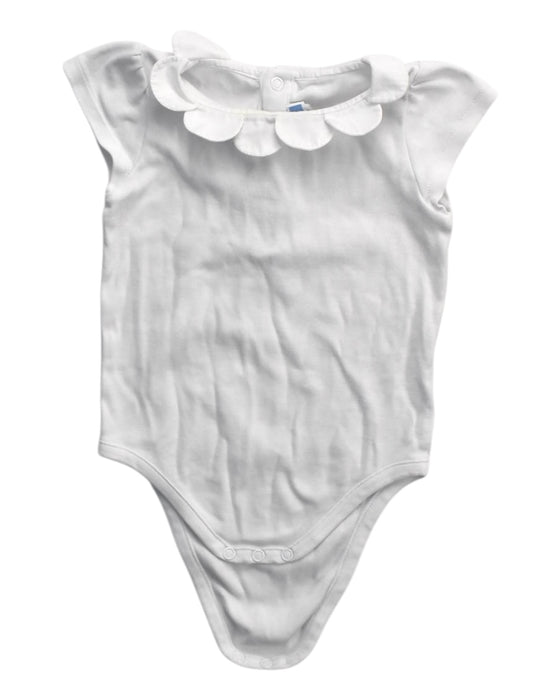 A White Short Sleeve Bodysuits from Jacadi in size 12-18M for girl. (Front View)