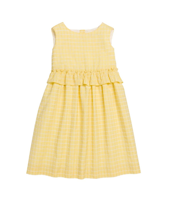 A Yellow Sleeveless Dresses from Bonpoint in size 8Y for girl. (Front View)