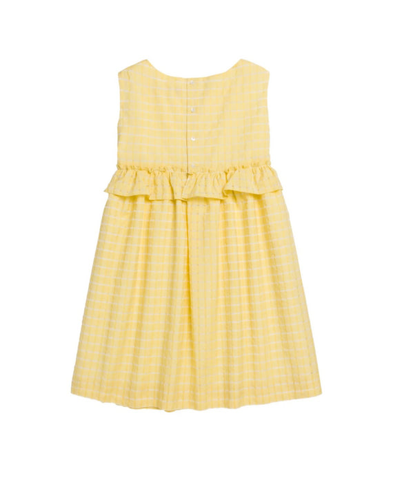 A Yellow Sleeveless Dresses from Bonpoint in size 8Y for girl. (Back View)