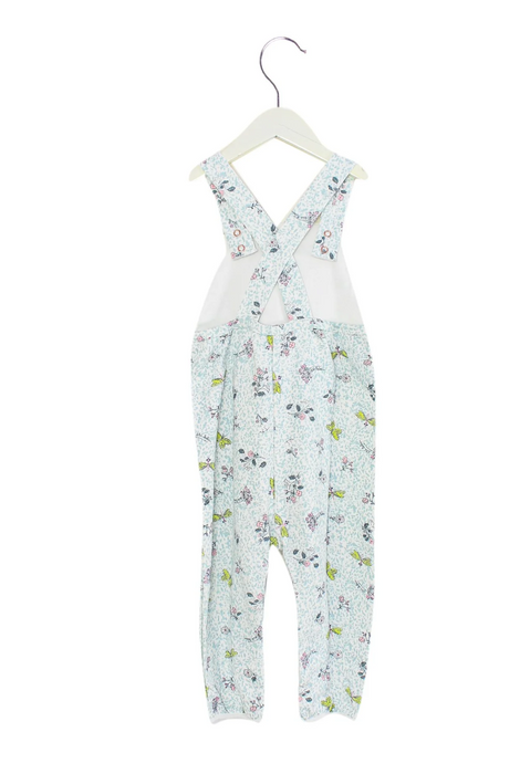A Blue Long Overalls from Petit Bateau in size 12-18M for girl. (Back View)