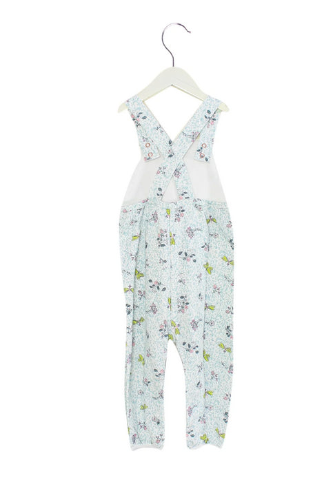 A Blue Long Overalls from Petit Bateau in size 12-18M for girl. (Back View)
