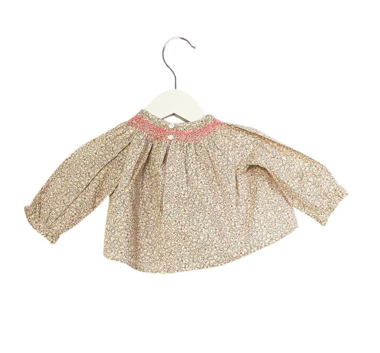 A Pink Long Sleeve Tops from Bonpoint in size 0-3M for girl. (Back View)