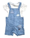 A Blue Overall Shorts from Mothercare in size 6-12M for girl. (Front View)