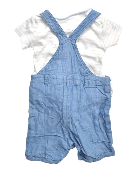 A Blue Overall Shorts from Mothercare in size 6-12M for girl. (Back View)