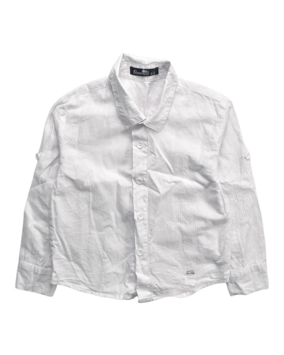A White Long Sleeve Shirts from bloomB in size 18-24M for boy. (Front View)