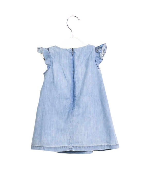 A Blue Sleeveless Dresses from Burberry in size 0-3M for girl. (Back View)