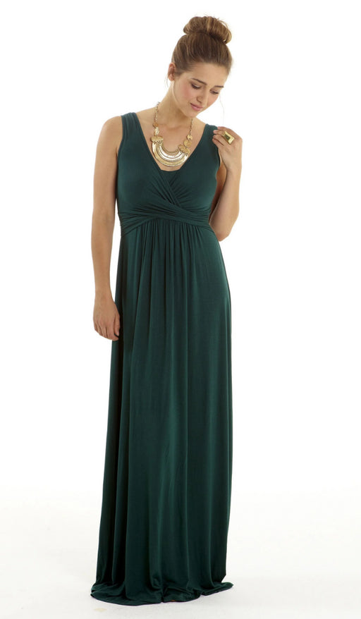 A Green Sleeveless Dresses from Mothers en Vogue in size M for maternity. (Front View)
