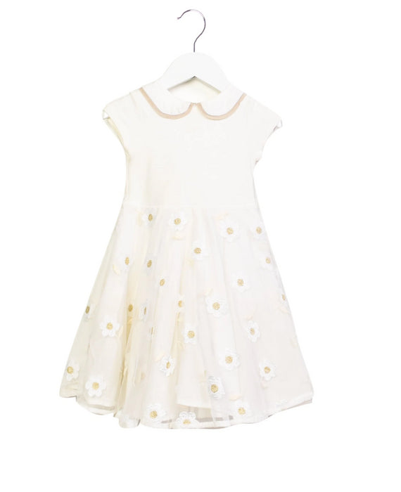 A Beige Short Sleeve Dresses from Monnalisa in size 6-12M for girl. (Front View)