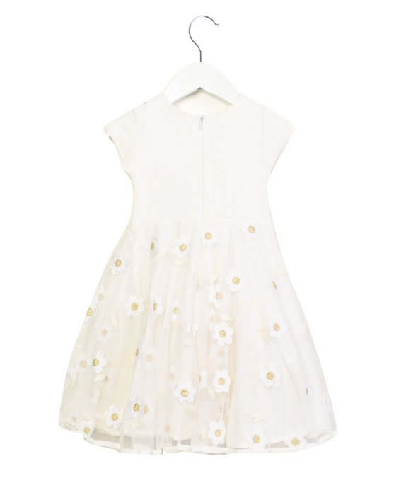 A Beige Short Sleeve Dresses from Monnalisa in size 6-12M for girl. (Back View)