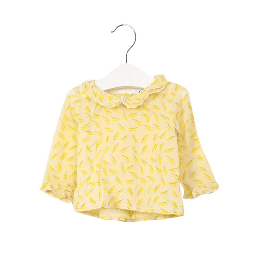 A Yellow Long Sleeve Tops from CdeC in size 0-3M for girl. (Front View)