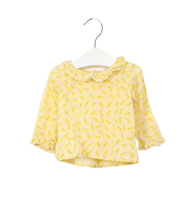 A Yellow Long Sleeve Tops from CdeC in size 0-3M for girl. (Front View)