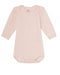 A Pink Bodysuits from Petit Bateau in size 0-3M for girl. (Front View)