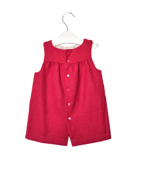 A Pink Sleeveless Dresses from Bonpoint in size 6-12M for girl. (Back View)
