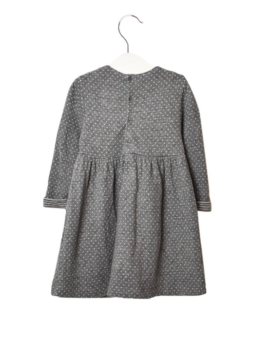A Grey Long Sleeve Dresses from Il Gufo in size 6-12M for girl. (Back View)
