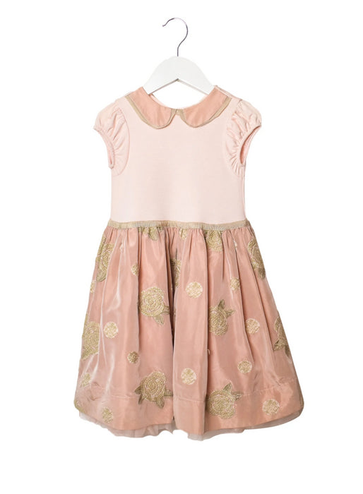 A Pink Short Sleeve Dresses from Monnalisa in size 3T for girl. (Front View)