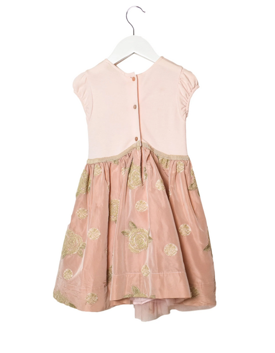A Pink Short Sleeve Dresses from Monnalisa in size 3T for girl. (Back View)