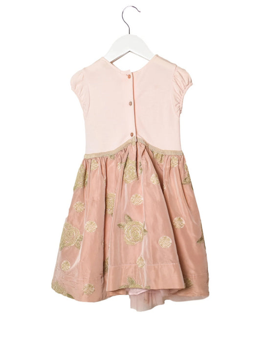A Pink Short Sleeve Dresses from Monnalisa in size 3T for girl. (Back View)