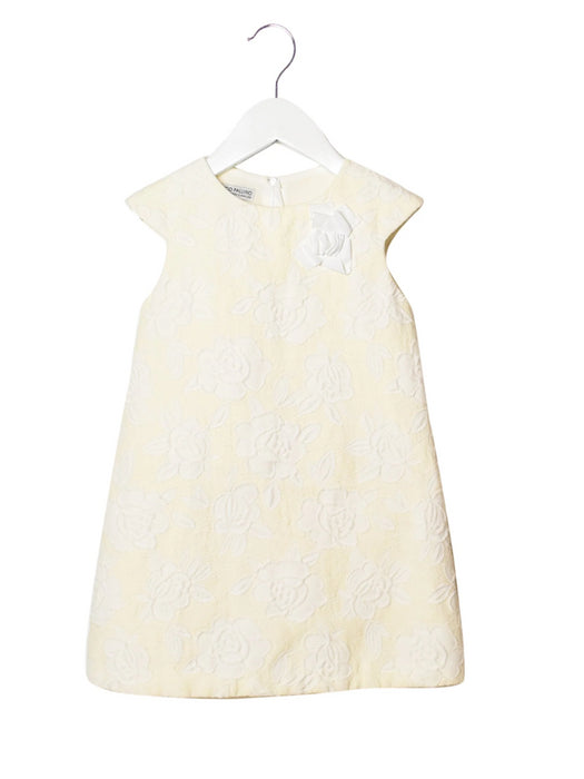 A White Short Sleeve Dresses from I Pinco Pallino in size 4T for girl. (Front View)