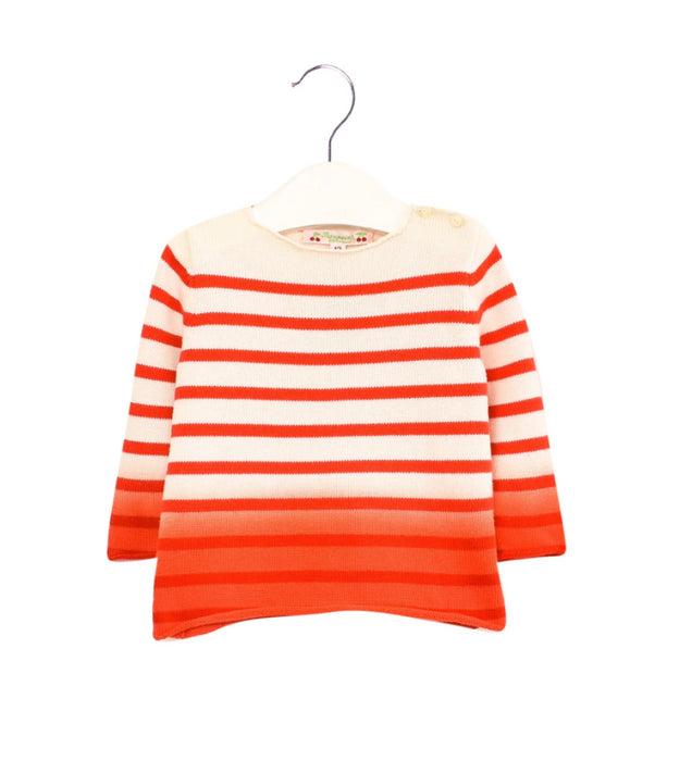 A Red Knit Sweaters from Bonpoint in size 6-12M for girl. (Front View)
