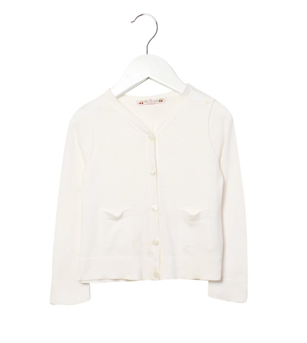 A White Cardigans from Bonpoint in size 3T for girl. (Front View)