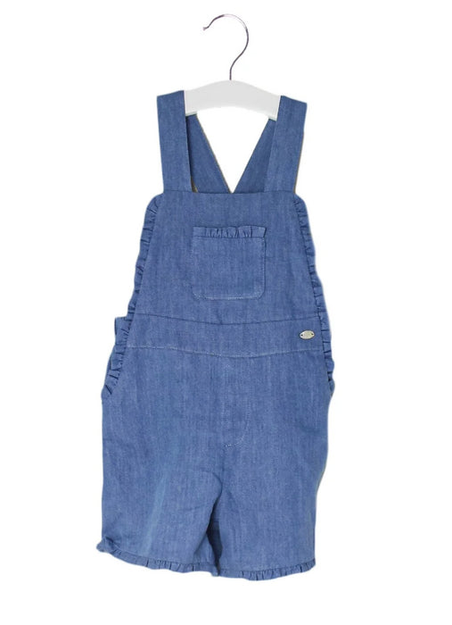 A Blue Overall Shorts from Tartine et Chocolat in size 2T for girl. (Front View)