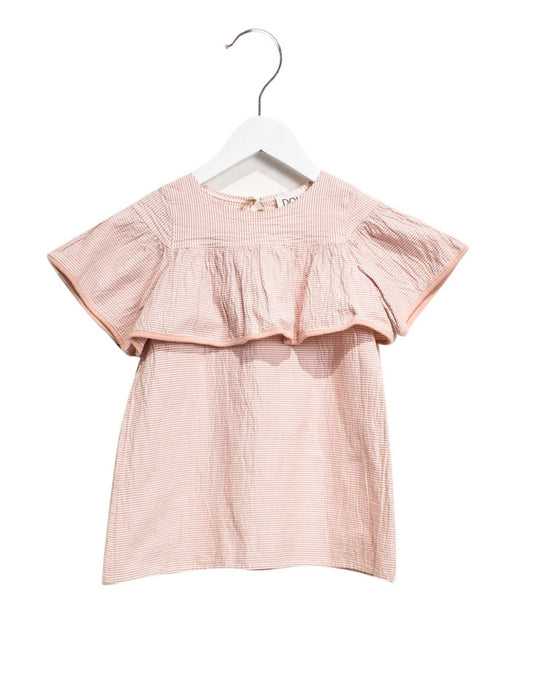 A Pink Short Sleeve Dresses from DOUUOD in size 2T for girl. (Front View)