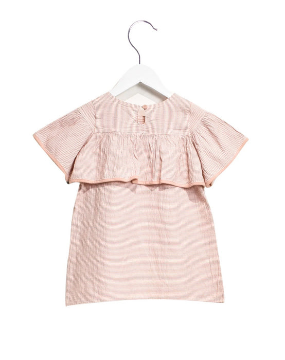 A Pink Short Sleeve Dresses from DOUUOD in size 2T for girl. (Back View)