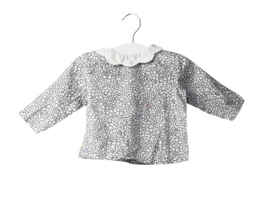 A White Long Sleeve Tops from Jacadi in size 3-6M for girl. (Front View)
