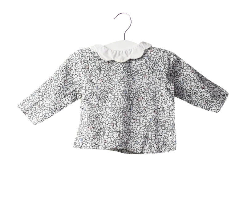 A White Long Sleeve Tops from Jacadi in size 3-6M for girl. (Front View)