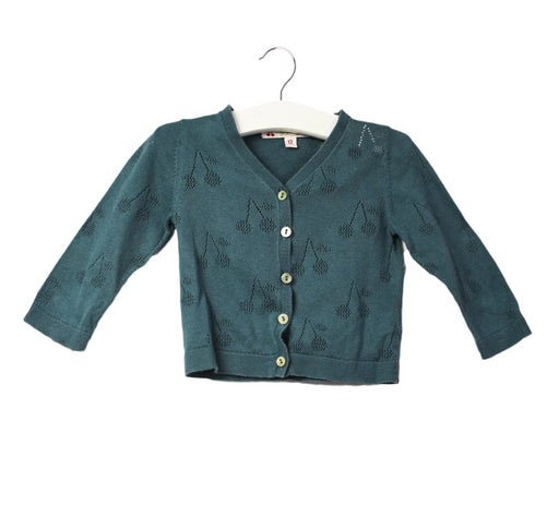 A Blue Cardigans from Bonpoint in size 6-12M for girl. (Front View)