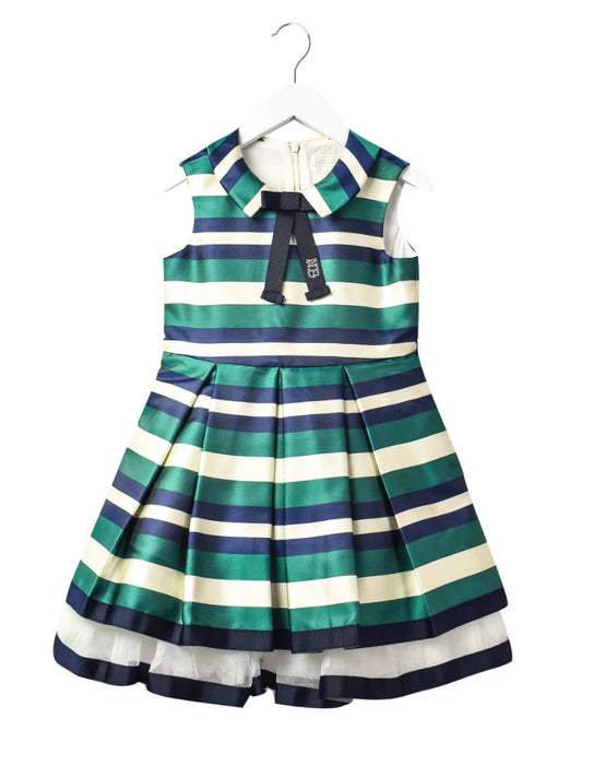 A Green Sleeveless Dresses from Nicholas & Bears in size 4T for girl. (Front View)