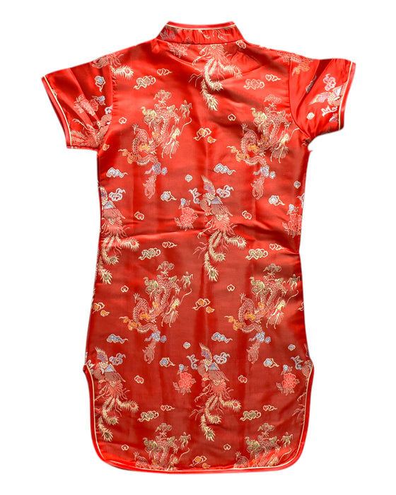 A Red Short Sleeve Dresses from Retykle in size 12Y for girl. (Back View)