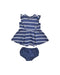 A Navy Dress Sets from Ralph Lauren in size 3-6M for girl. (Front View)