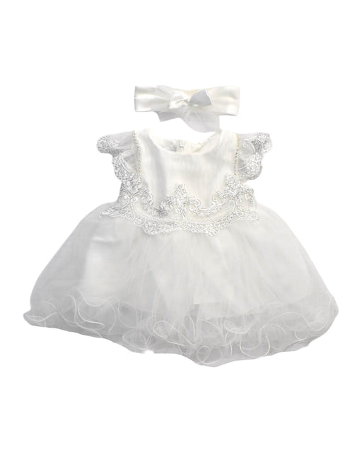 A White Dress Sets from Beau KID in size 0-3M for girl. (Front View)