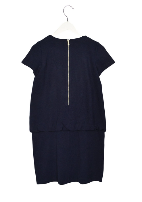 A Navy Short Sleeve Dresses from I Pinco Pallino in size 12Y for girl. (Back View)