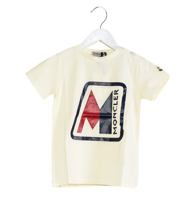 A White Short Sleeve T Shirts from Moncler in size 6-12M for boy. (Front View)