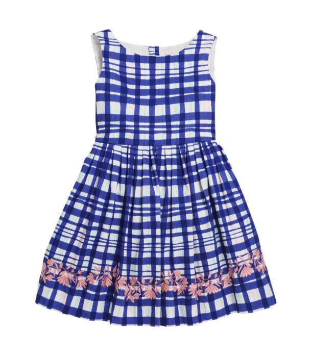 A Blue Sleeveless Dresses from Bonpoint in size 10Y for girl. (Front View)
